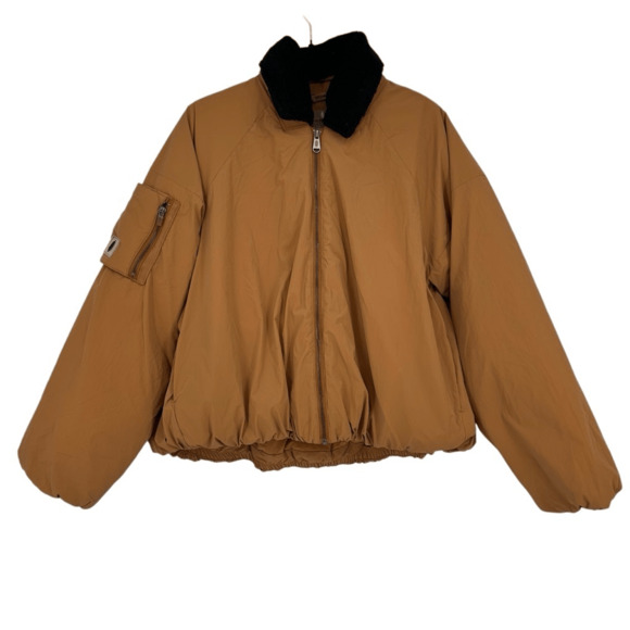 Free People Movement Outpost Bomber Jacket S Oversized Rust Brown Gorpcore - Picture 4 of 16